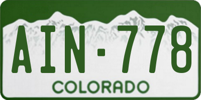 CO license plate AIN778