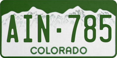 CO license plate AIN785