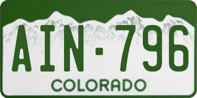 CO license plate AIN796