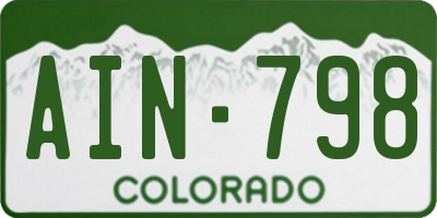 CO license plate AIN798