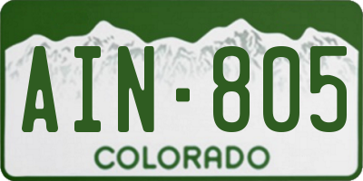 CO license plate AIN805