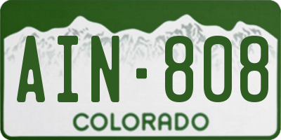 CO license plate AIN808