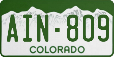 CO license plate AIN809