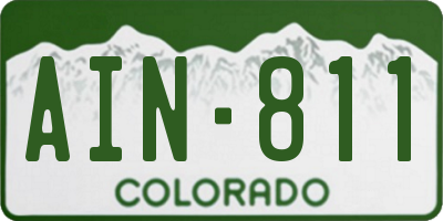 CO license plate AIN811