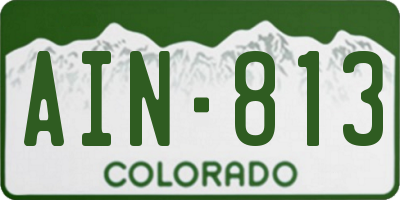CO license plate AIN813