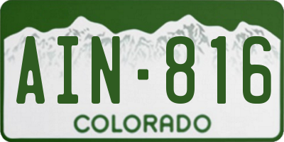 CO license plate AIN816