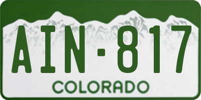 CO license plate AIN817