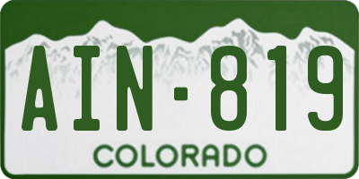 CO license plate AIN819