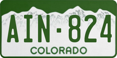 CO license plate AIN824