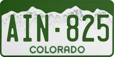 CO license plate AIN825