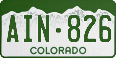 CO license plate AIN826