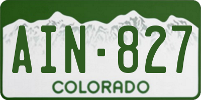 CO license plate AIN827