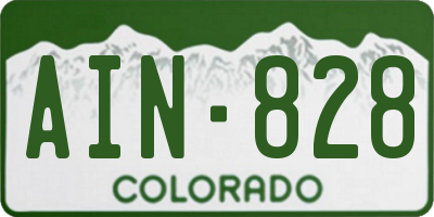 CO license plate AIN828