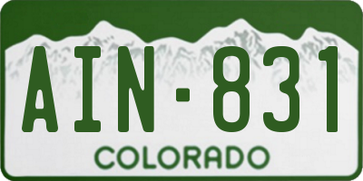 CO license plate AIN831