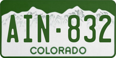 CO license plate AIN832