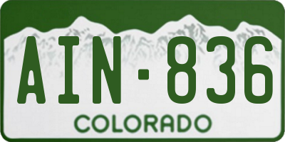 CO license plate AIN836