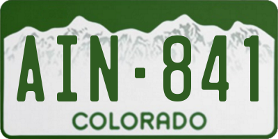 CO license plate AIN841