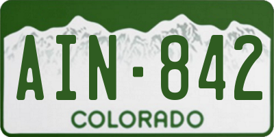 CO license plate AIN842