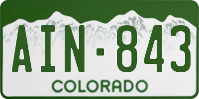 CO license plate AIN843
