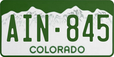 CO license plate AIN845