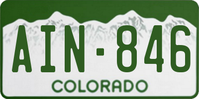 CO license plate AIN846