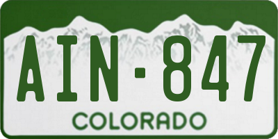 CO license plate AIN847