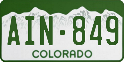 CO license plate AIN849
