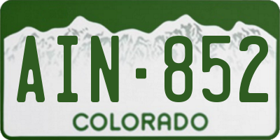 CO license plate AIN852