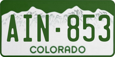 CO license plate AIN853