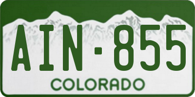 CO license plate AIN855