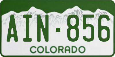 CO license plate AIN856