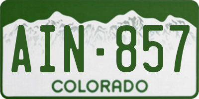 CO license plate AIN857