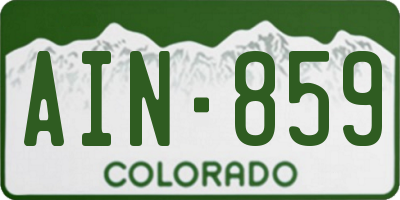 CO license plate AIN859