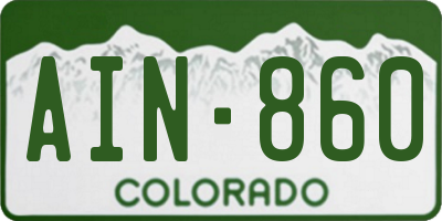 CO license plate AIN860