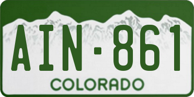 CO license plate AIN861