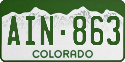 CO license plate AIN863