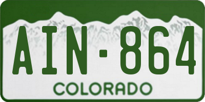 CO license plate AIN864