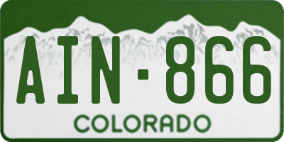 CO license plate AIN866