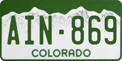 CO license plate AIN869