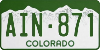CO license plate AIN871