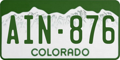 CO license plate AIN876
