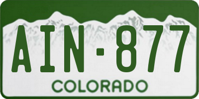 CO license plate AIN877