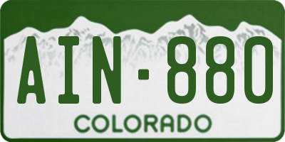CO license plate AIN880