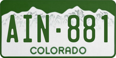 CO license plate AIN881