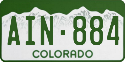 CO license plate AIN884