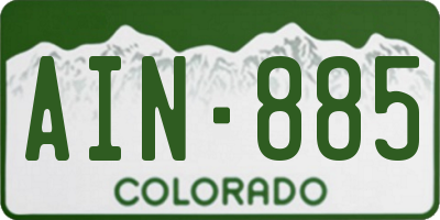 CO license plate AIN885
