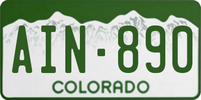 CO license plate AIN890