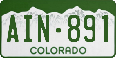 CO license plate AIN891