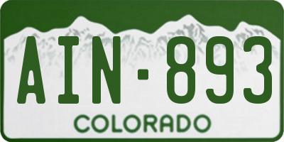 CO license plate AIN893