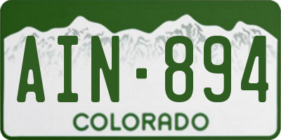 CO license plate AIN894